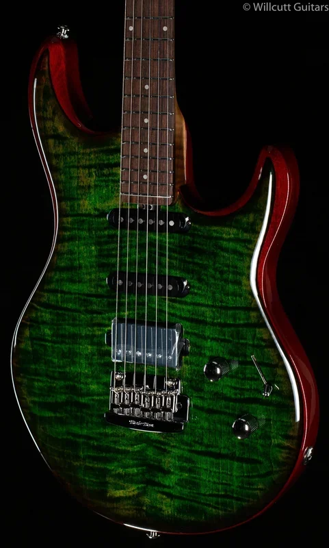 Ernie Ball Music Man Luke III HSS Flame Maple Top Lucious Luke Green