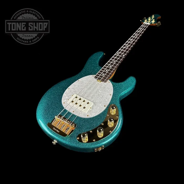 Ernie Ball Music Man StingRay Special Ocean Sparkle Rosewood Matching Headstock White Pearloid PG Gold Hdw w/Mono Softshell Case