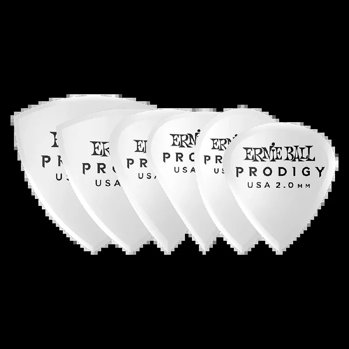 Ernie Ball Prodigy 2.0mm Delrin Guitar Picks 6 Pack – White Multipack