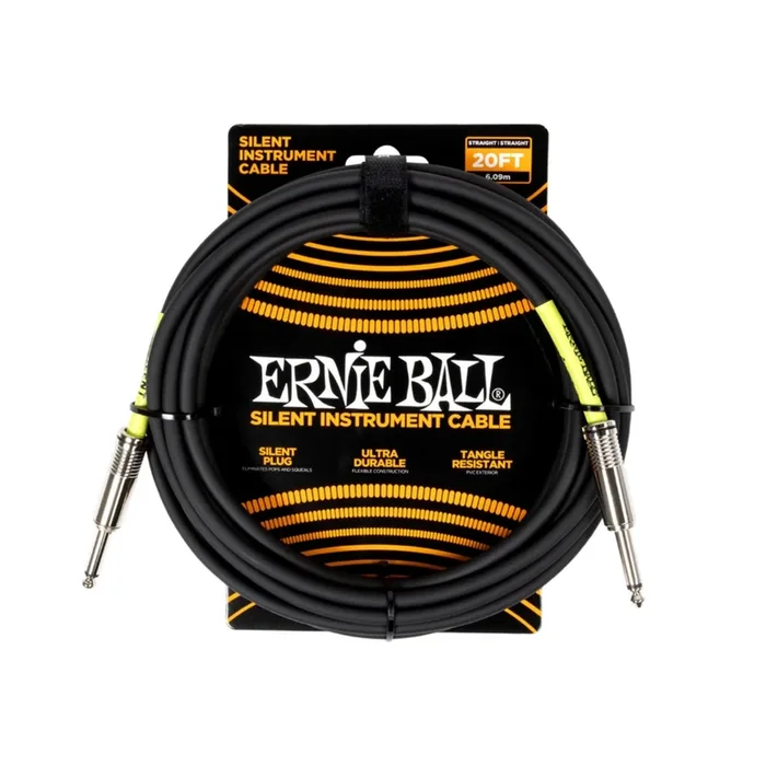 Ernie Ball Straight to Straight Silent Instrument Cable – 20ft