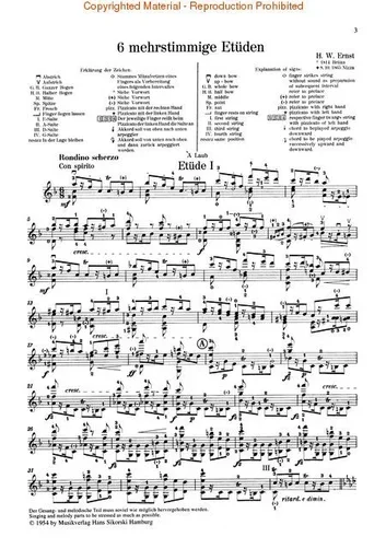 Ernst, W.E.: Six Polyphonic Etudes incl. ”The Last Rose” (Violin Solo)