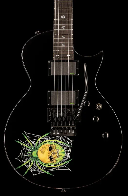 ESP LTD KH-3 Kirk Hammett Signature Left Hand Black w/Spider Graphic w/case