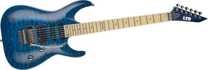 ESP LTD MH-103 Electric Guitar, Quilted Maple – See Thru Blue