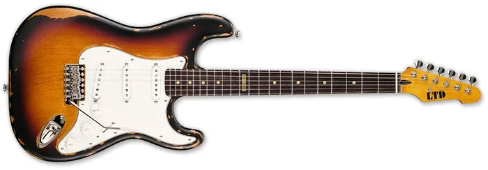 ESP LTD ST203 Electric Guitar Rosewood – Distressed 3 Tone Sunburst