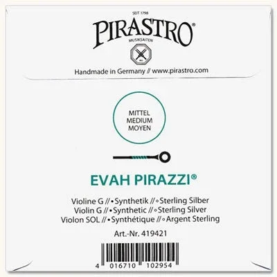 Evah Pirazzi Violin G String – 4/4 – Medium Gauge (Synthetic/Silver)
