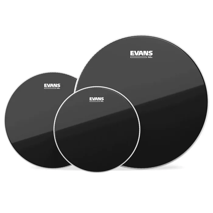 Evans Black Chrome Drumhead Pack 10/12/16