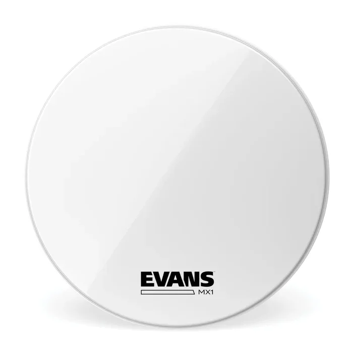 Evans MX1 White Marching Bass Drum Head, 28 Inch