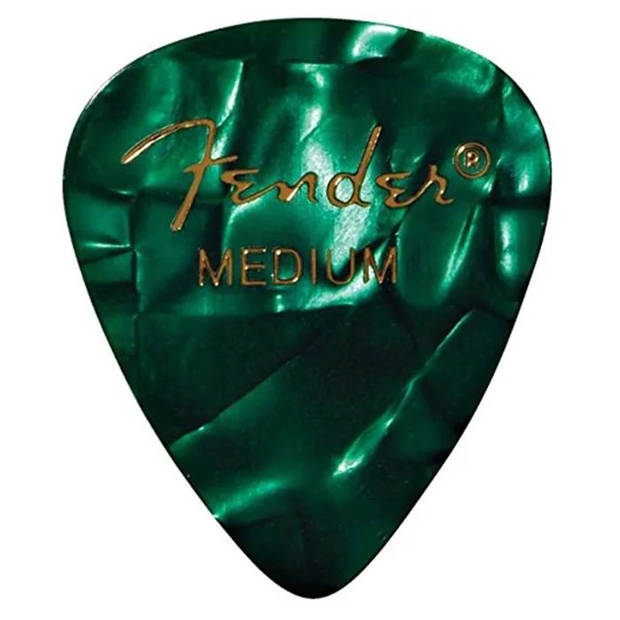 Fender 351 Pick Pack Green MOTO Medium 3 Pack (36) Bundle