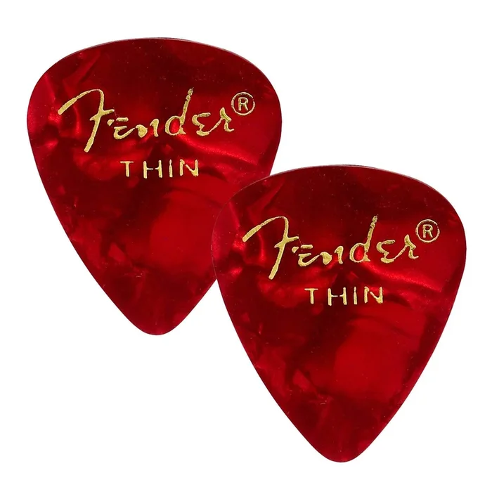 Fender 351 Pick Pack Red MOTO Thin 2 Pack (24) Bundle