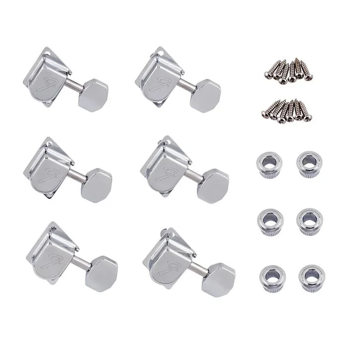 Fender – 70s “F” Style Stratocaster®/Telecaster® Tuning Machines Chrome (6)
