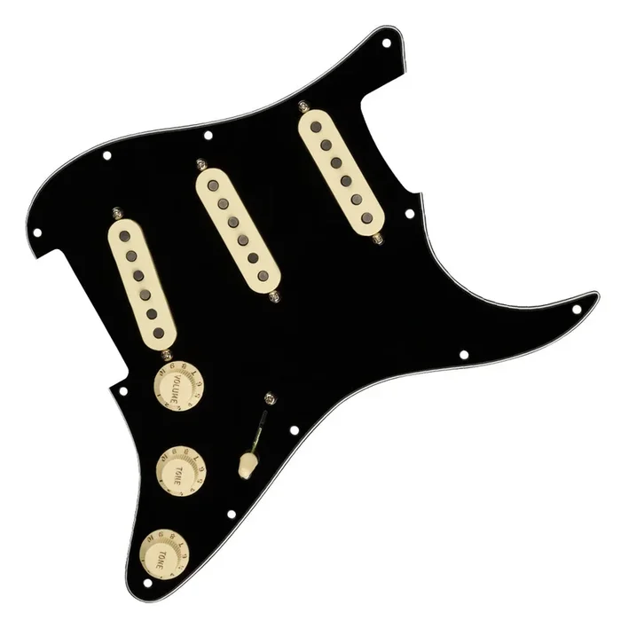 Fender – Pre-Wired Strat Pickguard, Custom Shop Texas Special SSS, Black 11 Hole PG