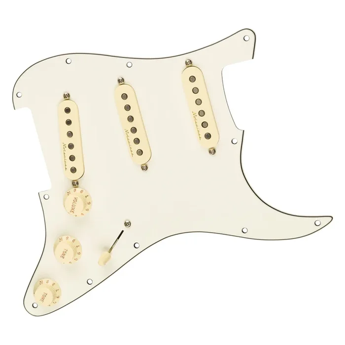 Fender – Pre-Wired Strat Pickguard, Vintage Noiseless SSS, Parchment 11
