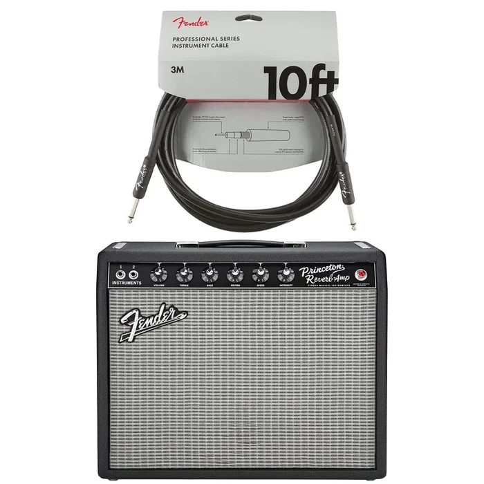 Fender ’65 Princeton Reverb 15w 1×10 Combo Cable Bundle
