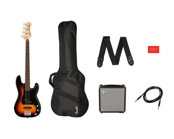 Fender Affinity Series Precision Bass PJ Pack 3-Colour Sunburst with Rumble 15