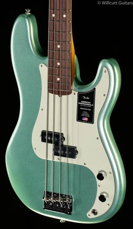 Fender American Professional II Precision Bass Mystic Surf Green Rosewood Fingerboard Bass Guitar