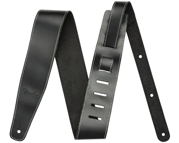 Fender Broken-In Leather Strap – Black 2.5″
