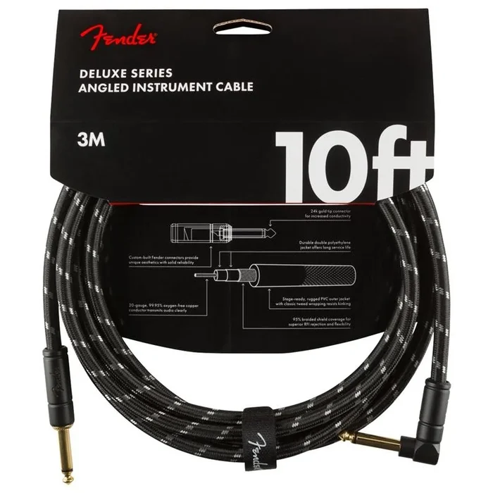 Fender Deluxe Series Instrument Cable 3m Black Tweed