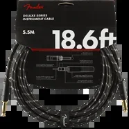 Fender Deluxe Series Instrument Cable, Straight/Straight, 18.6′, Black Tweed