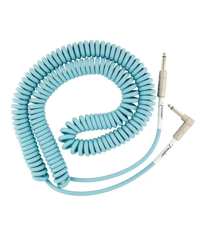 Fender Original Series Coil Cable, Straight-Angle, 30′ – Daphne Blue