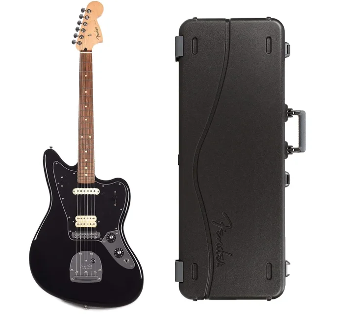 Fender Player Jaguar Black Bundle w/Fender Molded Hardshell Case