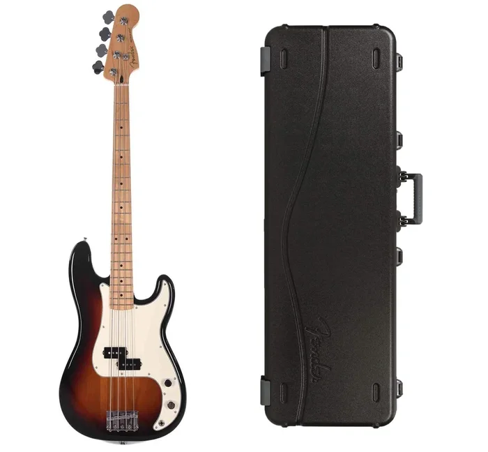 Fender Player Precision Bass 3-Color Sunburst Bundle w/Fender Molded Hardshell Case