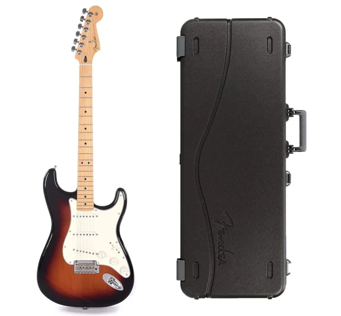 Fender Player Stratocaster 3-Color Sunburst Bundle w/Fender Molded Hardshell Case