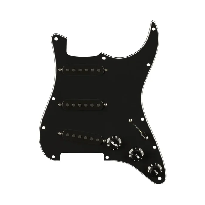 Fender Pre Wired Strat Pickguard Pure Vintage 65 with RWRP Midde Black 11 Hole PG