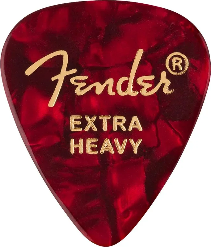 Fender Premium Celluloid 351 Shape Picks | Extra Heavy | Red Moto | 12-Pack