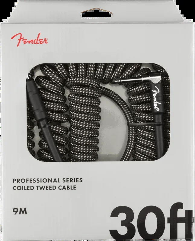 Fender Professional Series Coiled Tweed Cable 30′ Gray