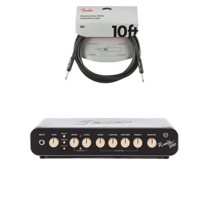 Fender Rumble 800 HD Bass Amp Head Cable Bundle