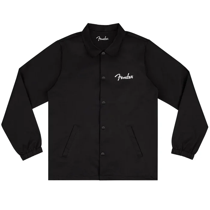 Fender Spaghetti Logo Coaches Black Jacket in XXL