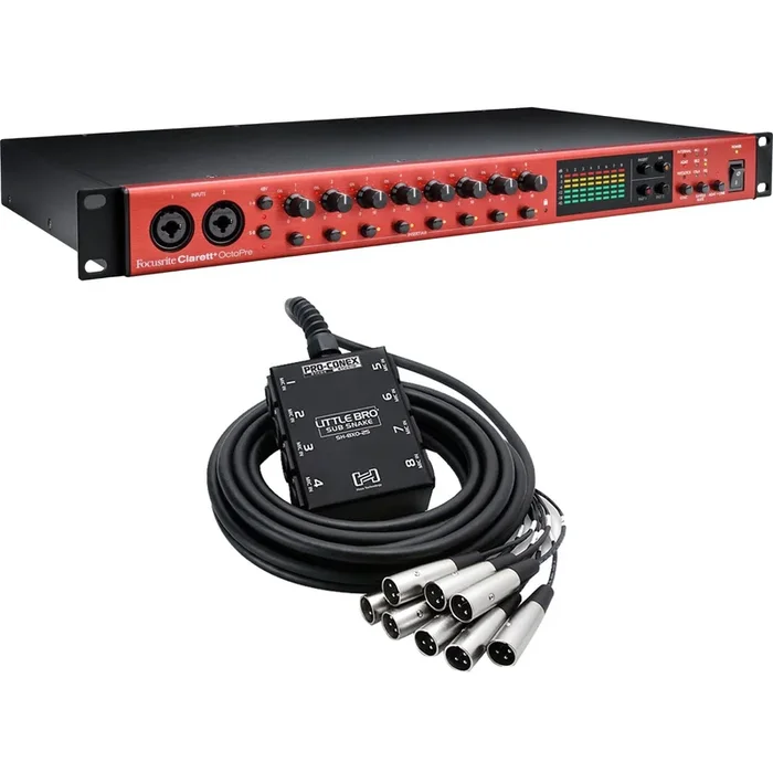 Focusrite Clarett+ OctoPre 8-Channel Mic Preamp SUB SNAKE RIG