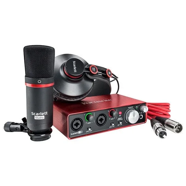 Focusrite Scarlett Studio Recording 2i2 Audio Interface Package – 2nd Gen