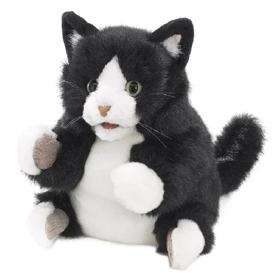 Folkmanis tuxedo kitten cat puppet