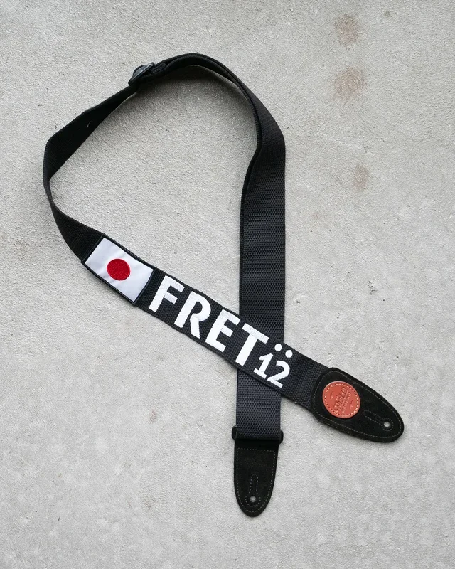 FRET12 JAPAN FLAG GUITAR STRAP – BLOCK LOGO