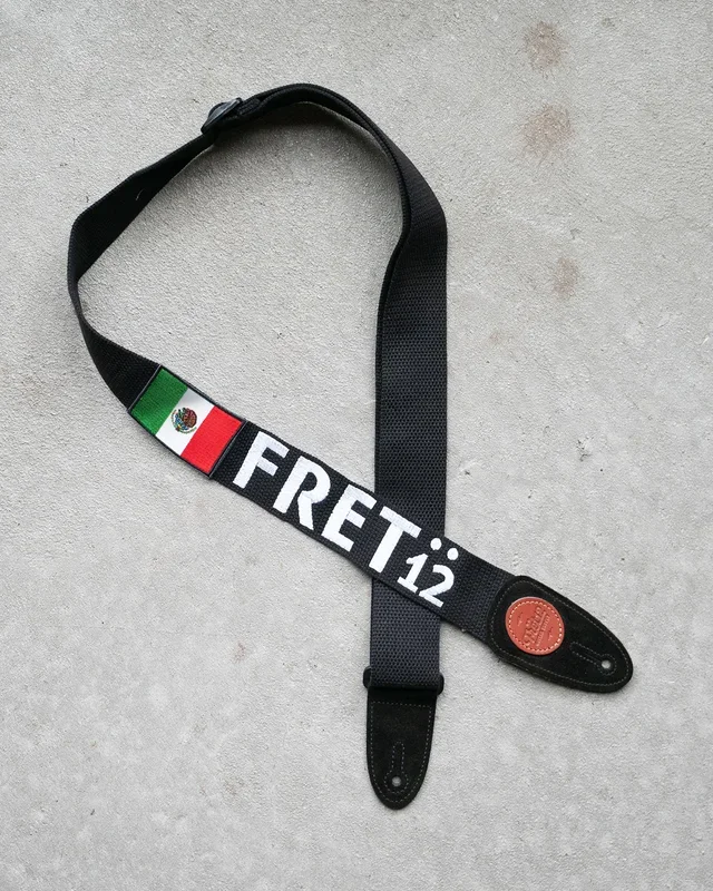FRET12 MEXICO FLAG GUITAR STRAP – BLOCK LOGO