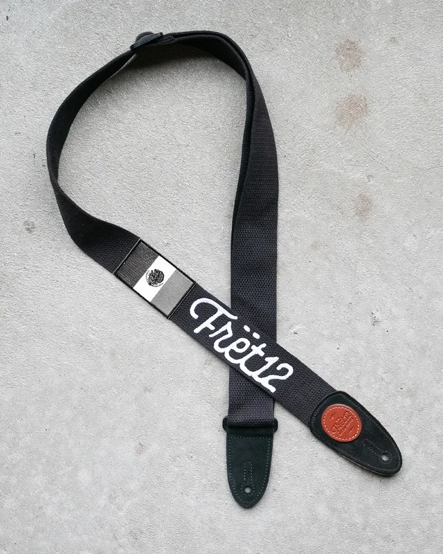 FRET12 MONOCHROME MEXICO FLAG GUITAR STRAP – SCRIPT LOGO