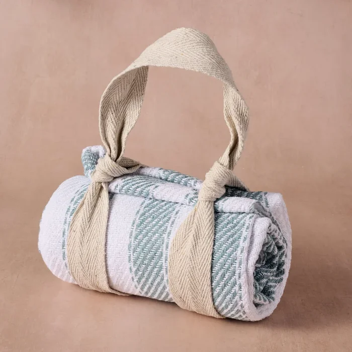 Garmee Upcycled Cotton Beach Blanket – Blue