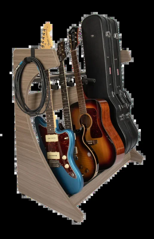 Gator Frameworks Elite Series 5-Space Guitar & Instrument Case Combo Rack – Driftwood Grey Finish