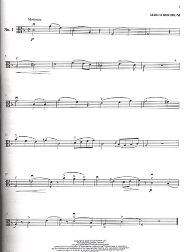 Gazda, Doris: Melodious Etudes for Viola from the Vocalises of Marco Bordogni