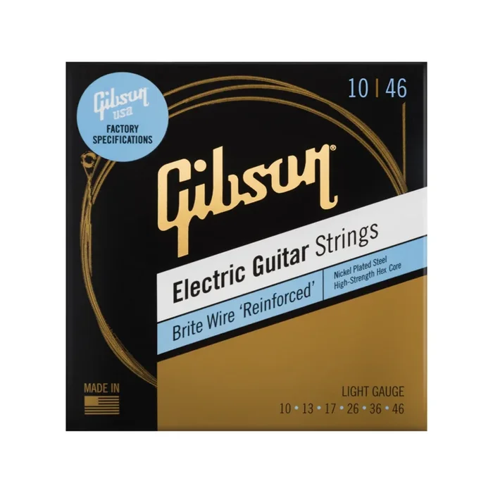Gibson Brite Wire ‘Reinforced’ Electric Guitar Strings Light Gauge 10-46