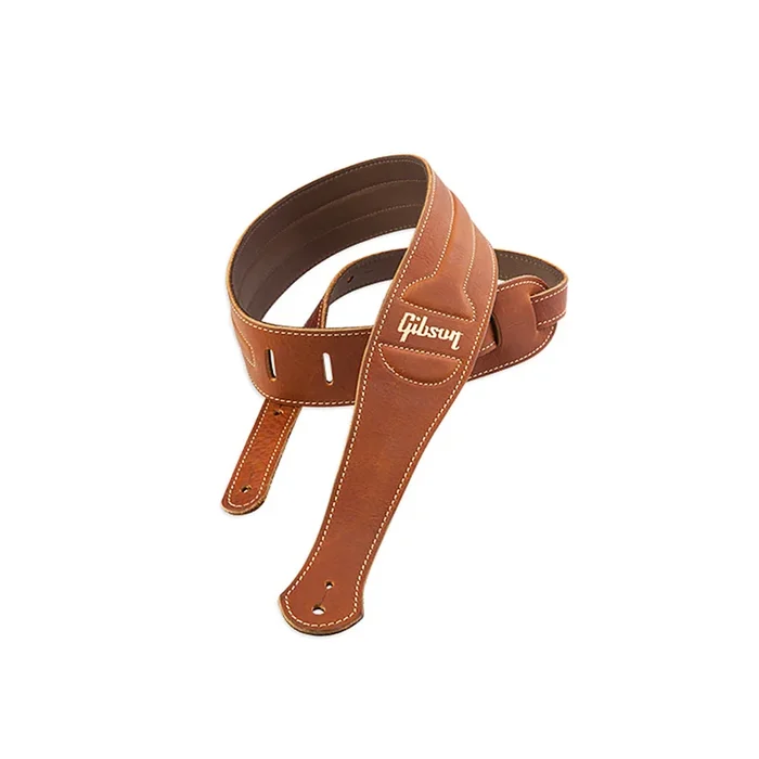 Gibson Classic Leather Guitar Strap with Suede Back Brown