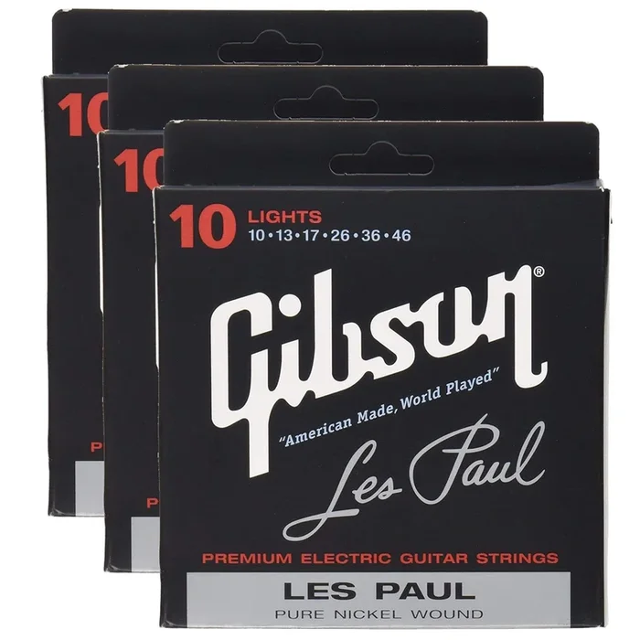 Gibson Gear Les Paul Electric Guitar Strings 10-46 (3 Pack Bundle)