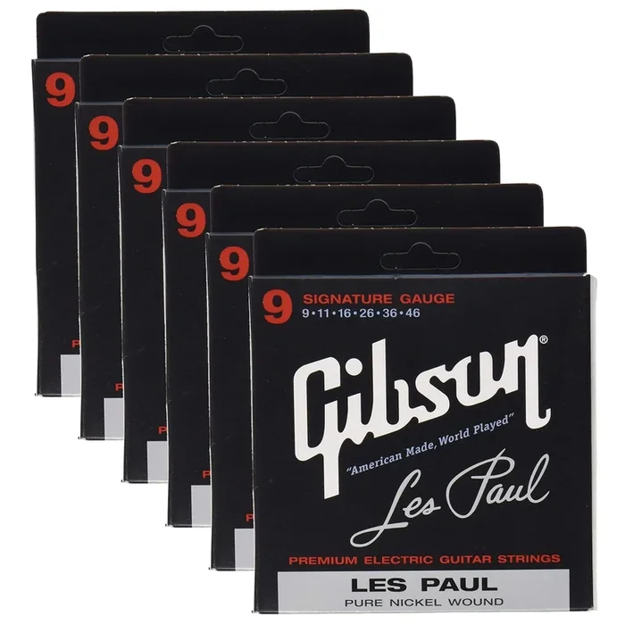 Gibson Gear Les Paul Signature Electric Guitar Strings 9-46 (6 Pack Bundle)