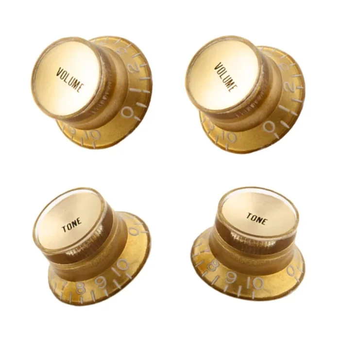 Gibson Top Hat Knobs W/Gold Metal Insert – Gold – 4 Pack