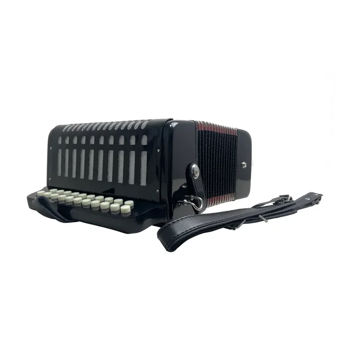 Ginelli 1201 Accordion W/ 21 Buttons & 8 Bass – Black