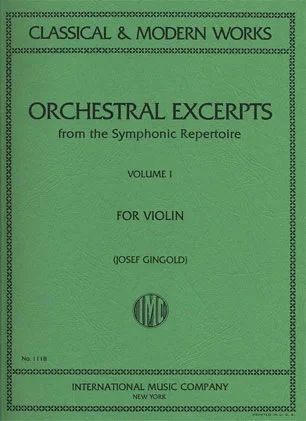 Gingold, J.: Orchestral Excerpts Vol.1 revised (violin) IMC