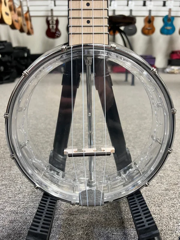 Gold Tone Little Gem Clear Diamond Concert Banjolele w/Case – See Through Banjo Ukulele