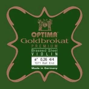 Goldbrokat Premium Brass Violin E String – Medium Gauge (.26) – Ball (Brass-Plated Steel)