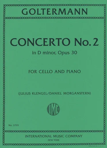 Goltermann, G. (Klengel/Morganstern): Concerto No.2 in D minor, Op.30 (cello, and piano)